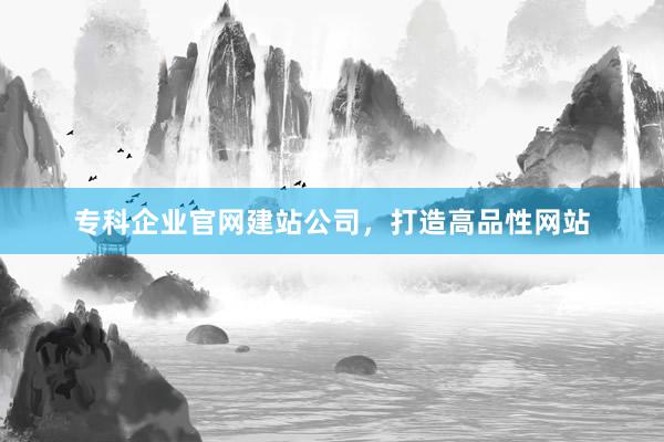 专科企业官网建站公司，打造高品性网站