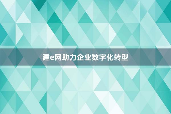 建e网助力企业数字化转型